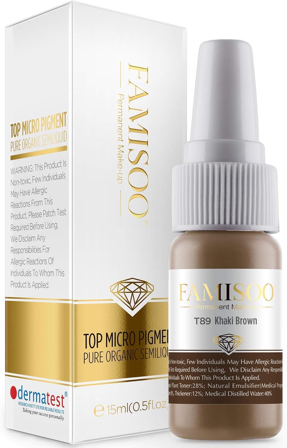 FAMISOO Permanent Makeup Pigment for Eyebrow Eyeliners Hairline Superior Microblading Pigment 15ml High Density…