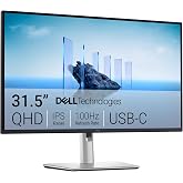 Dell Pro 32 Plus QHD USB-C Hub Monitor P3225DE - 31.5-inch QHD (2560x1440) 100Hz 8ms Display, USB-C/HDMI/DisplayPort Connectivity, Height/Swivel/Pivot/Tilt Adjustment, 4 Star T&Uuml;V Eye Comfort - Black
