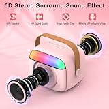 PKBD Karaoke Machine for Kids with 2 Wireless Microphones Pink Bluetooth Speaker view 5