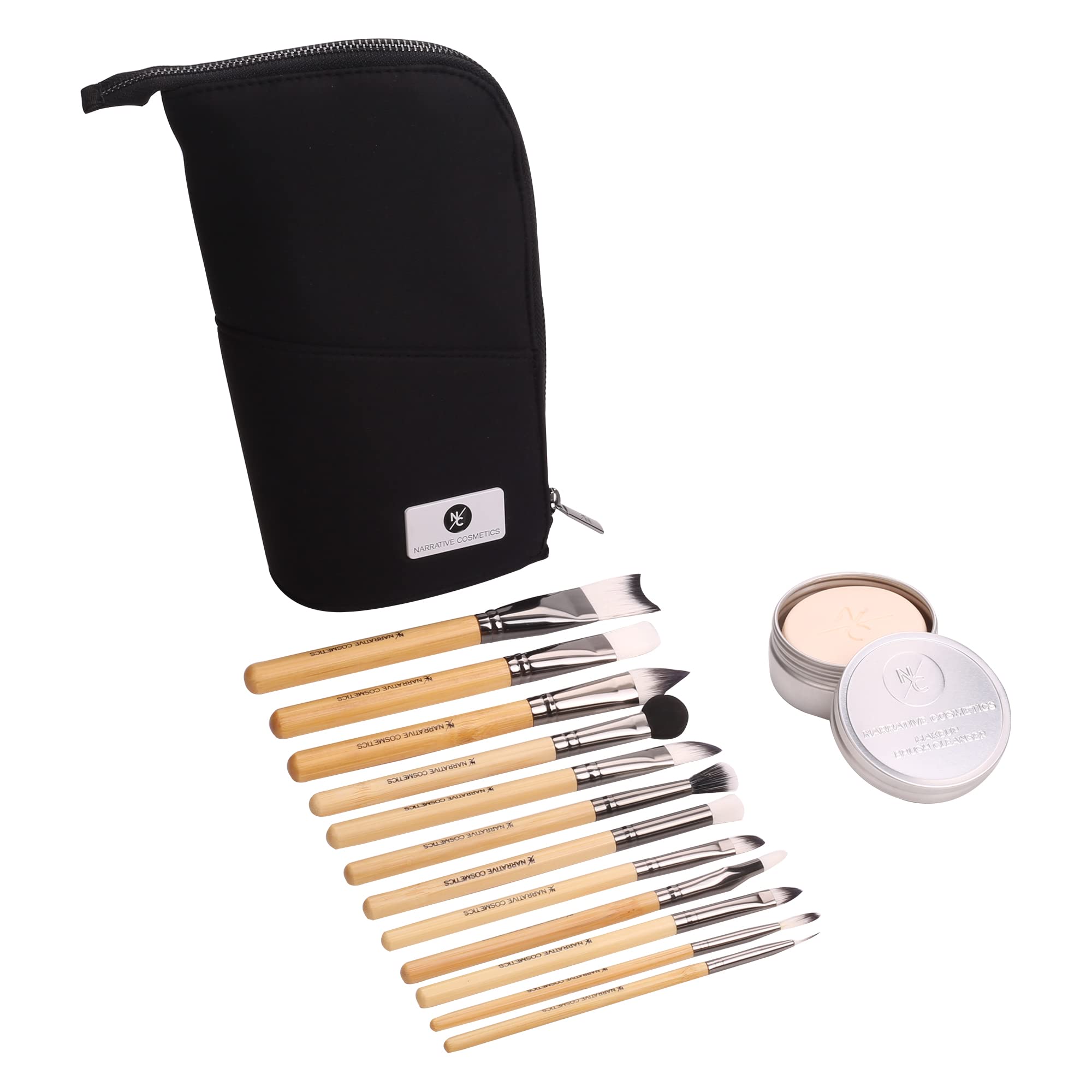 Essential SFX Makeup Brush Kit - 12 Piece Special Effects Set with Vanilla Fragrance Brush Soap Cleanser & Standing Makeup Brush Bag - Film, Theater, Halloween - Collection #2
