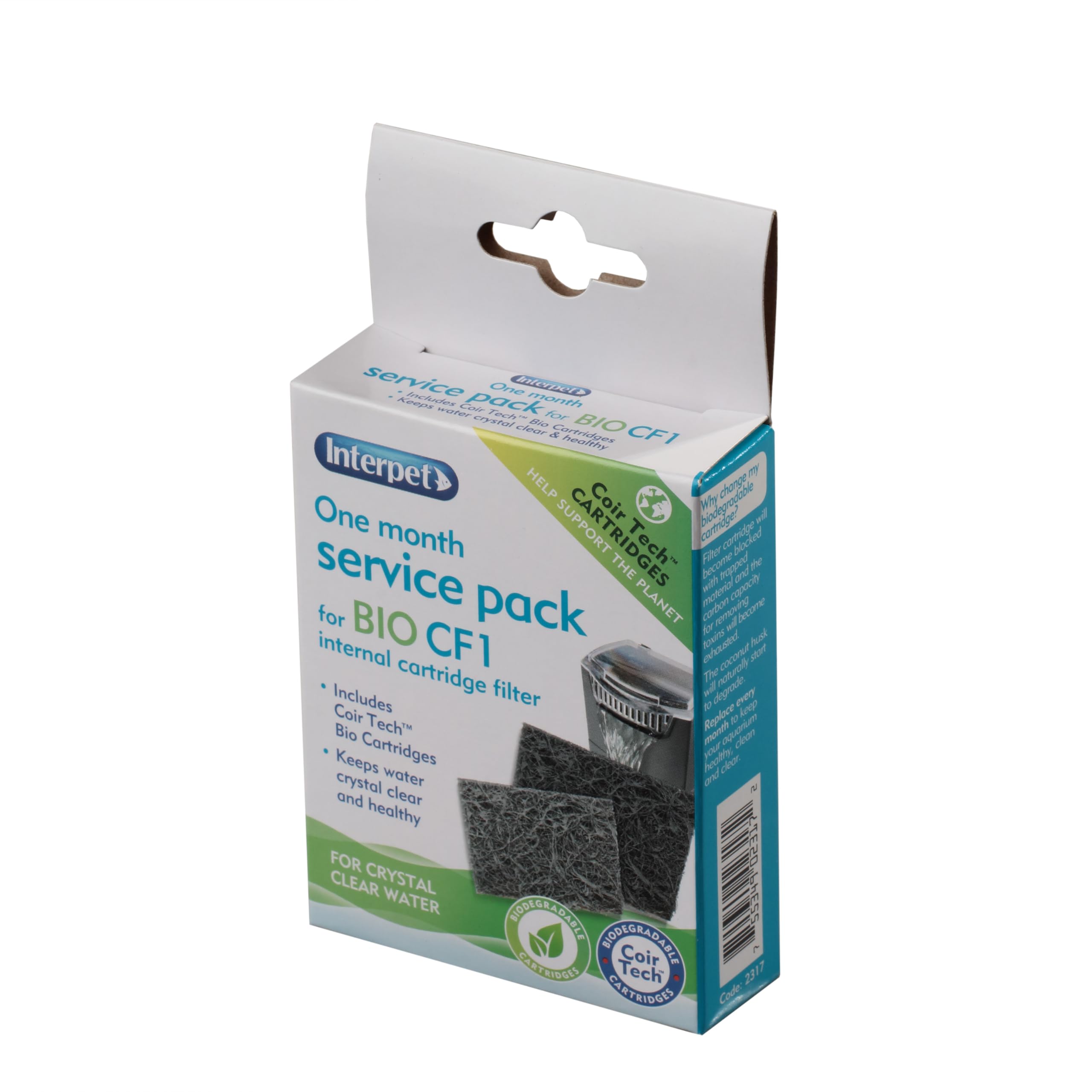 Interpet 1 Month Service Pack for the Interpet Internal Cartridge Filter CF1 (1 x Filter Cartridge, 1 x Algaway Pad), multi-colour