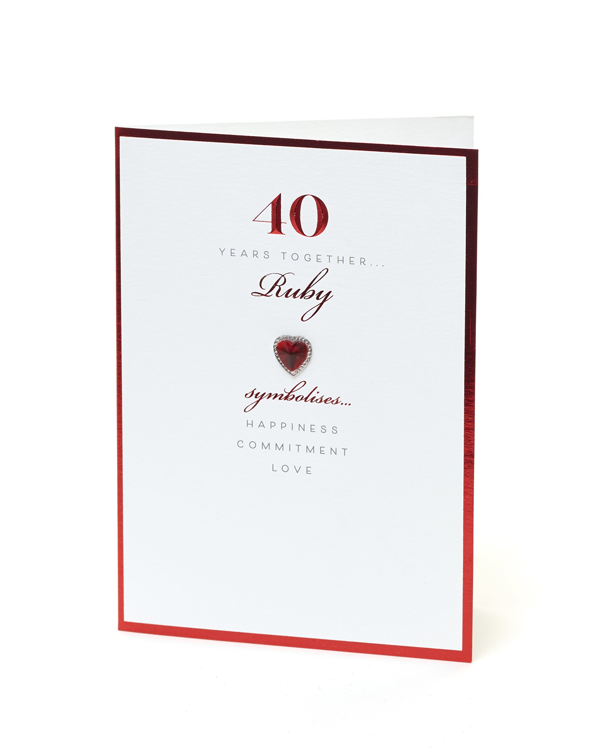 40th Anniversary Card - Wedding Anniversary Card - Anniversary Card for Couple - 40 Year Anniversary Card - Ruby Wedding Anniversary