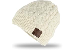 FASHIONLIVE Wireless Beanie Hat for Men Women Wireless Headset Headphones Music Audio Boys Girls Winter Cap with Speaker Mic Hands Free Outdoor Sport Stereo Earphone Earpieces Warm White