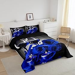 Erosebridal Rose Floral Bedding Set Full 3D Blue