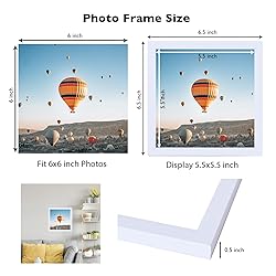 JCJMY 6x6 Picture Frame White for Wall Hanging or