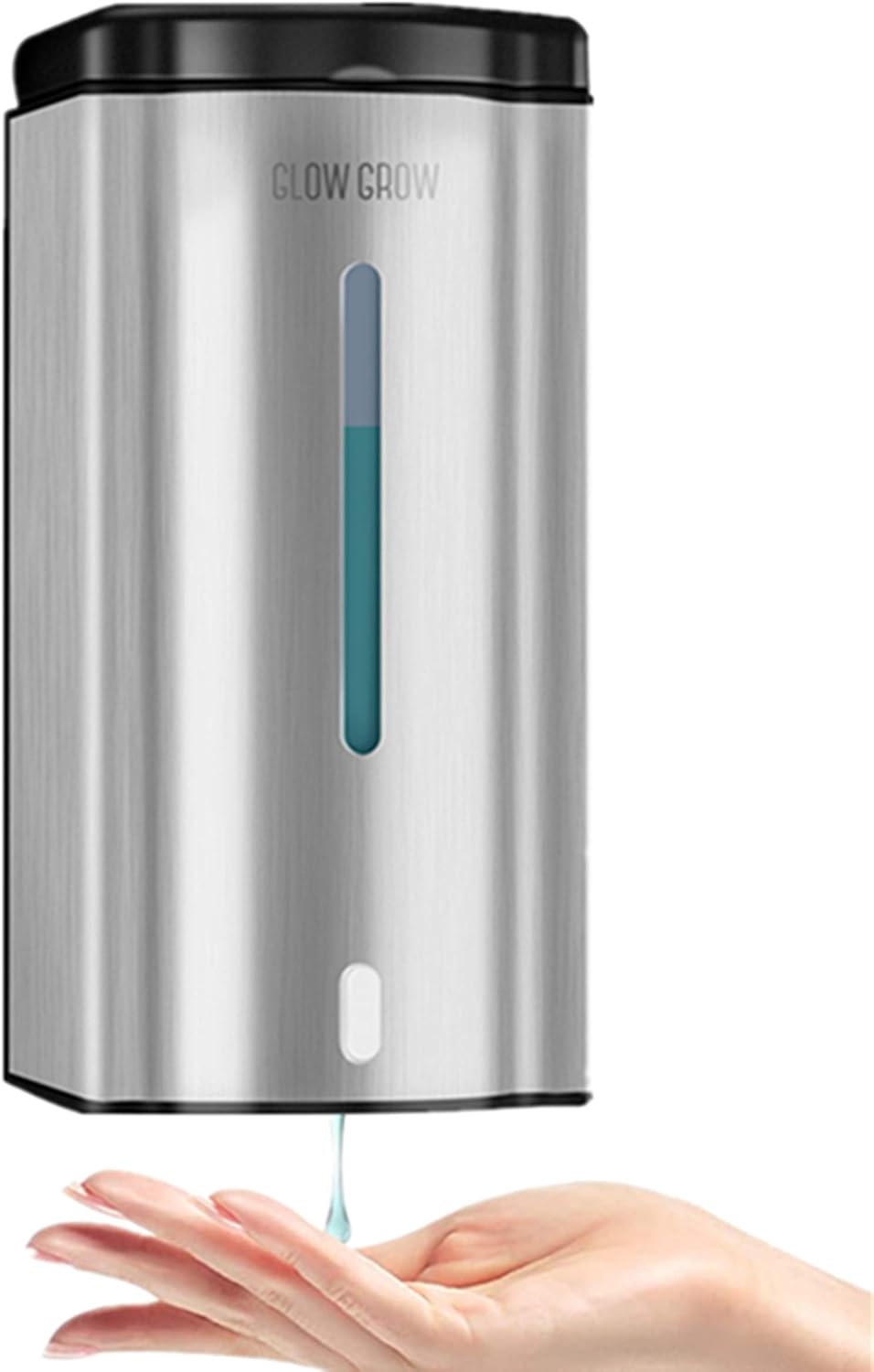 GLOW GROW Wall Mounted Commercial Automatic Liquid Soap Non Contact Automatic Soap Dispenser,Induction Pump Hands-Free Liquid Soap Dispenser Used in Bathrooms, Schools,600mL