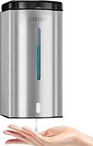 GLOW GROW Wall Mounted Commercial Automatic Liquid Soap Non Contact Automatic Soap Dispenser,Induction Pump Hands-Free Liquid Soap Dispenser Used in Bathrooms, Schools,600mL