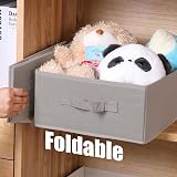OVAKIA Foldable Fabric Storage Boxes Set of 4 Grey Organiser System view 3