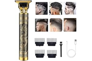 RQTYBUI Hair Clippers for Men, Cordless Electric Hair Trimmer Rechargeable Beard Trimmer Shaver, Electric T Blade Trimmer Zero Gapped Edgers Hair Cutting Kit with Guide Combs(Dragon)