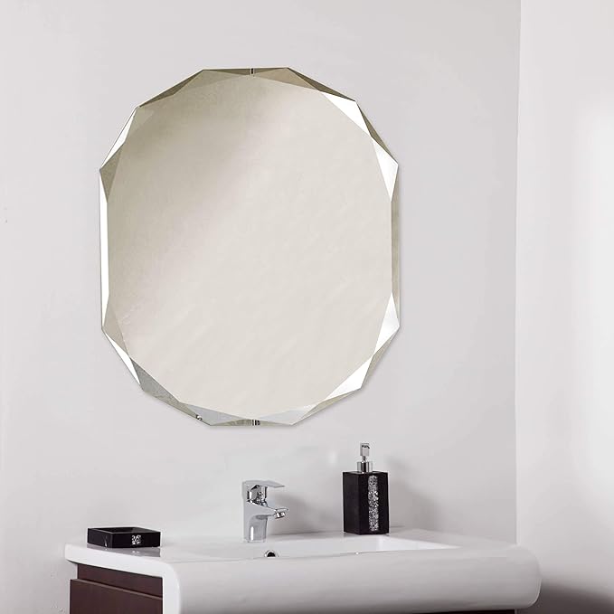 BGSL Classic Diamond Cut Oval Bathroom Mirror by INTELLIGENT DESIGN