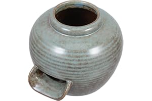 ULTECHNOVO Ceramic Mini Waterfall Fountain Jar for Indoor Outdoor Landscape Aquarium Tabletop Decoration