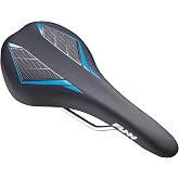 Funn Skinny MTB Saddle, Vinyl Leather Cover, CrMo Rails | low-profile flat shape, 235g, 280mm x 144mm, for XC, BMX and road riding