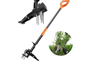 Tovve 4-Claw Weed Puller Tool, 42" Stand Up Gardening Hand Weeding Tool, Upgraded Iron Claw Garden Weeder with D-Handle, Root Weeder Tool with Weed-Eject Design - Standing up Mowing is Easier