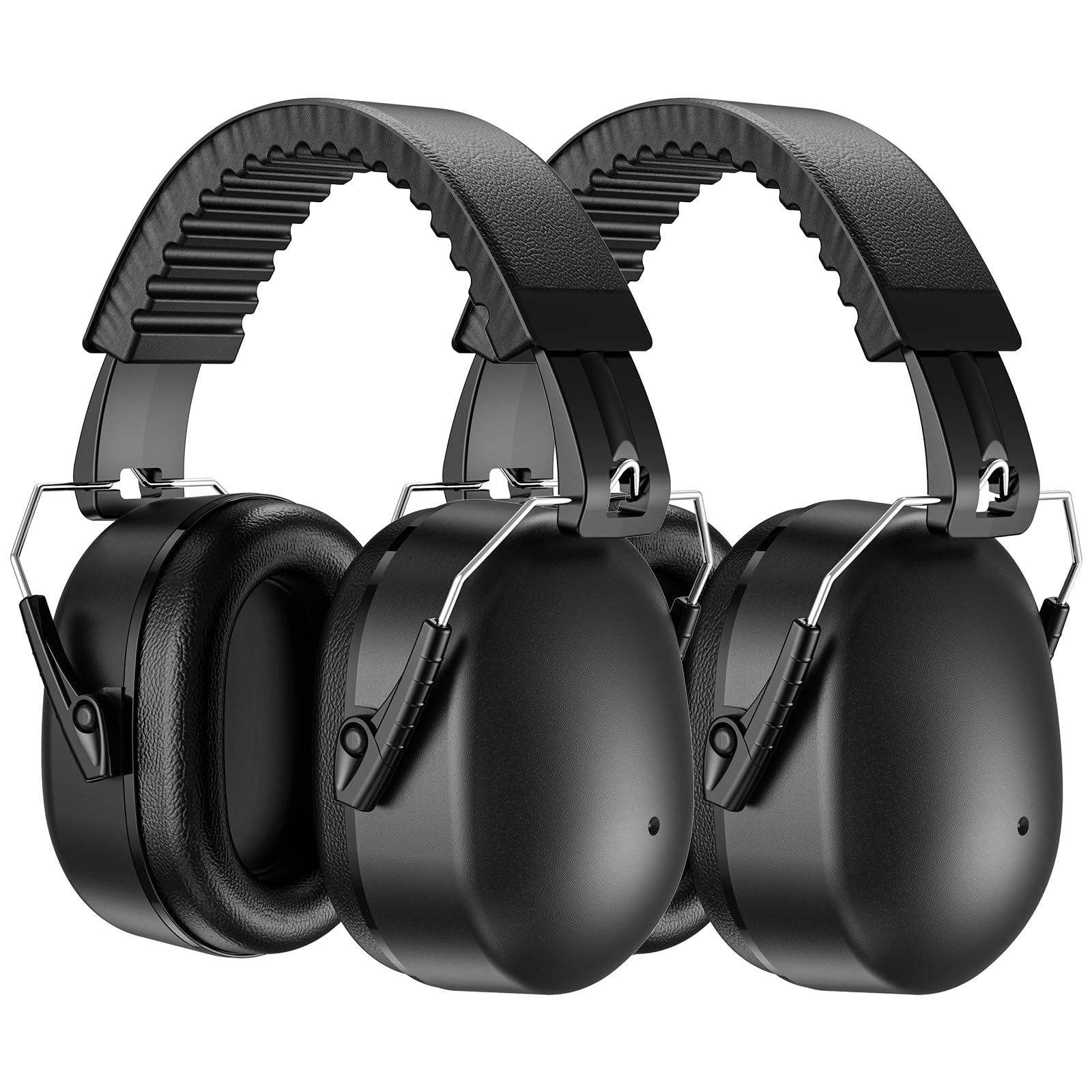 ProCase 2 Packs Ear Defenders Adults, SNR 32dB Noise Cancelling Headphones for Kids Autism, Ear Protectors Sound Proof Hearing Protection for Mowing Shooting Woodwork Construction -Black