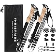 Thristride Trekking Poles Aviation Grade Aluminum Alloy-Strong Lightweight Collapsible Walking Stick,Trekking Pole Hiking for Seniors, Men,Women in The 4 Season,All-Terrain,2pc Per Set