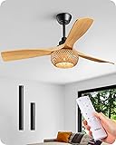 EDISHINE 52“ Boho Chic Ceiling Fans with