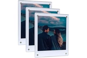 SULEPE 3.5x4.25” Magnetic Polaroid Picture Frame, Fridge Magnet Frame for Polaroid Now i-Type/600/SX-70/OneStep+/Instax Square Wide 300/200/210 Photo [3 Packs 6 Panels]