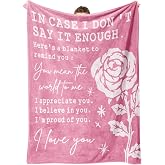 Anniversary Romantic Gifts for Women, Girlfriend, Wife, I Love You Blanket | I Love You Gift for Her on Birthday, Christmas, Valentine's Day, Soft Throw Blankets with Rose Print 50&rdquo; x 60''