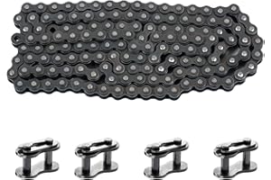 CQSPMOTO 428 Chain 122 Link Replacement with 4 Connecting Master Links for 110cc 125cc 150cc 200cc 250cc Chinese ATV 4 Wheele