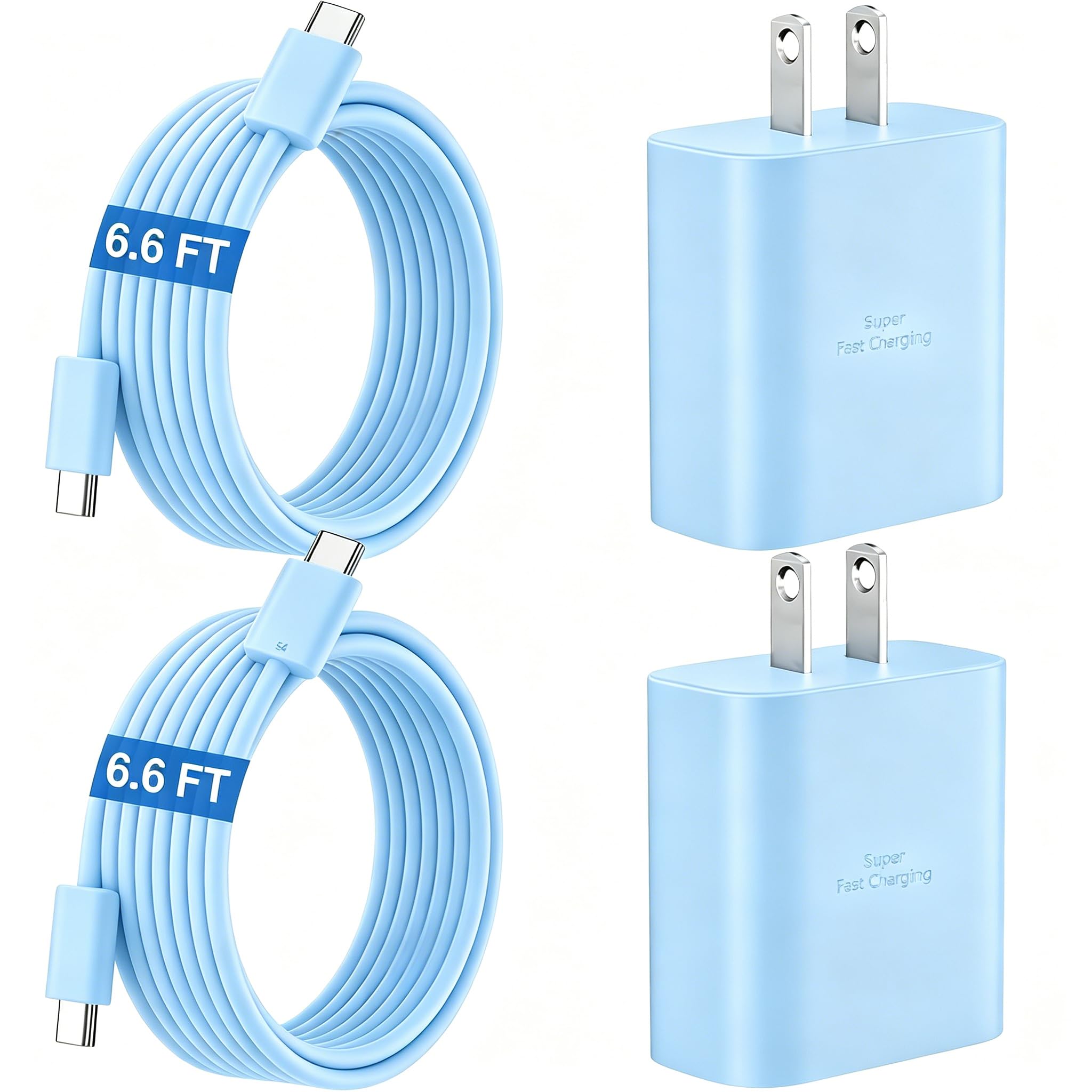 45W Super Fast Charger USB C Android Phone Type C Charger Fast Charging Block with 5FT Cord for Samsung Galaxy S26/S26 Ultra/S26+/S25 Ultra/S25/S24 Ultra/S24/S23 Ultra/S22/S21/S20/Note 10, Blue