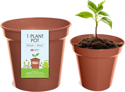 Whitefurze G04024 25cm Garden Pot Terracotta 8 L Polypropylene