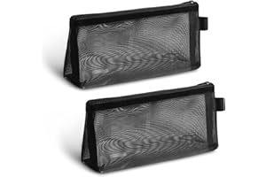 2 Pack Mesh Pencil Case,Mesh Zipper Pen Pouch, Visual Portable Pencil Case for Adult and Kids, Multifunctional Pencil Case, M