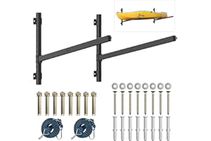 YAJONUE Kayak Storage Rack Heavy Duty, Adjustable Wall Mount Hanger for Indoor Garage & Outdoor Storage, Storage Rack for Kayak, Canoe, Surfboard & Paddle Board (Kayak Storage Rack Wall Mount 1)