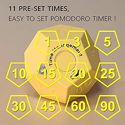 CreaViva Cube Pomodoro Timer, Rechargeable Small