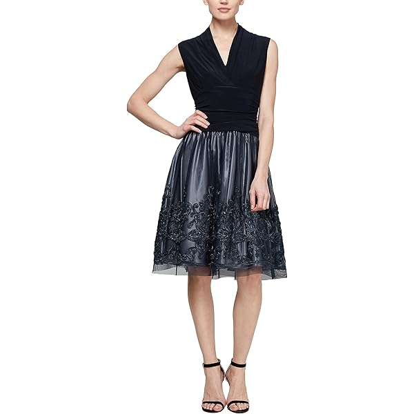 Amazon.com: Alex Evenings Special Occasion Dress Black/Nude : Clothing,  Shoes & Jewelry