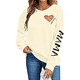 SFHFY Womens Mom Sweatshirts: Mama Crewneck Sweatshirt Casual Mom Life Pullover Mama Mode Long Sleeve Shirt Mommy Tops