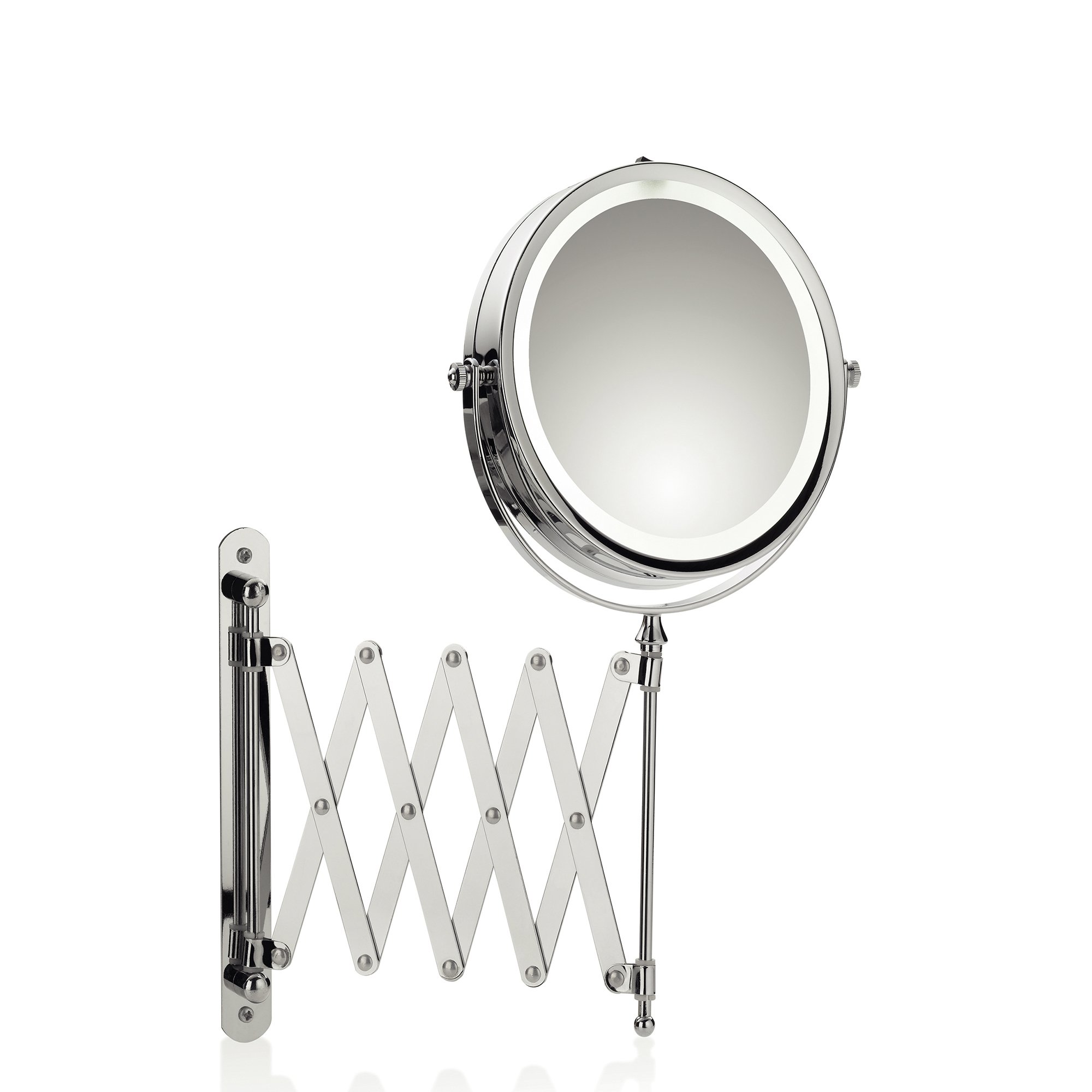 kela Valeria Metal Wall Mirror, Silver, 17.5 x 17.5 x 36 cm