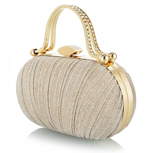 Simcat Clutch Purse for Women Glitter Pleated Evening Handbags