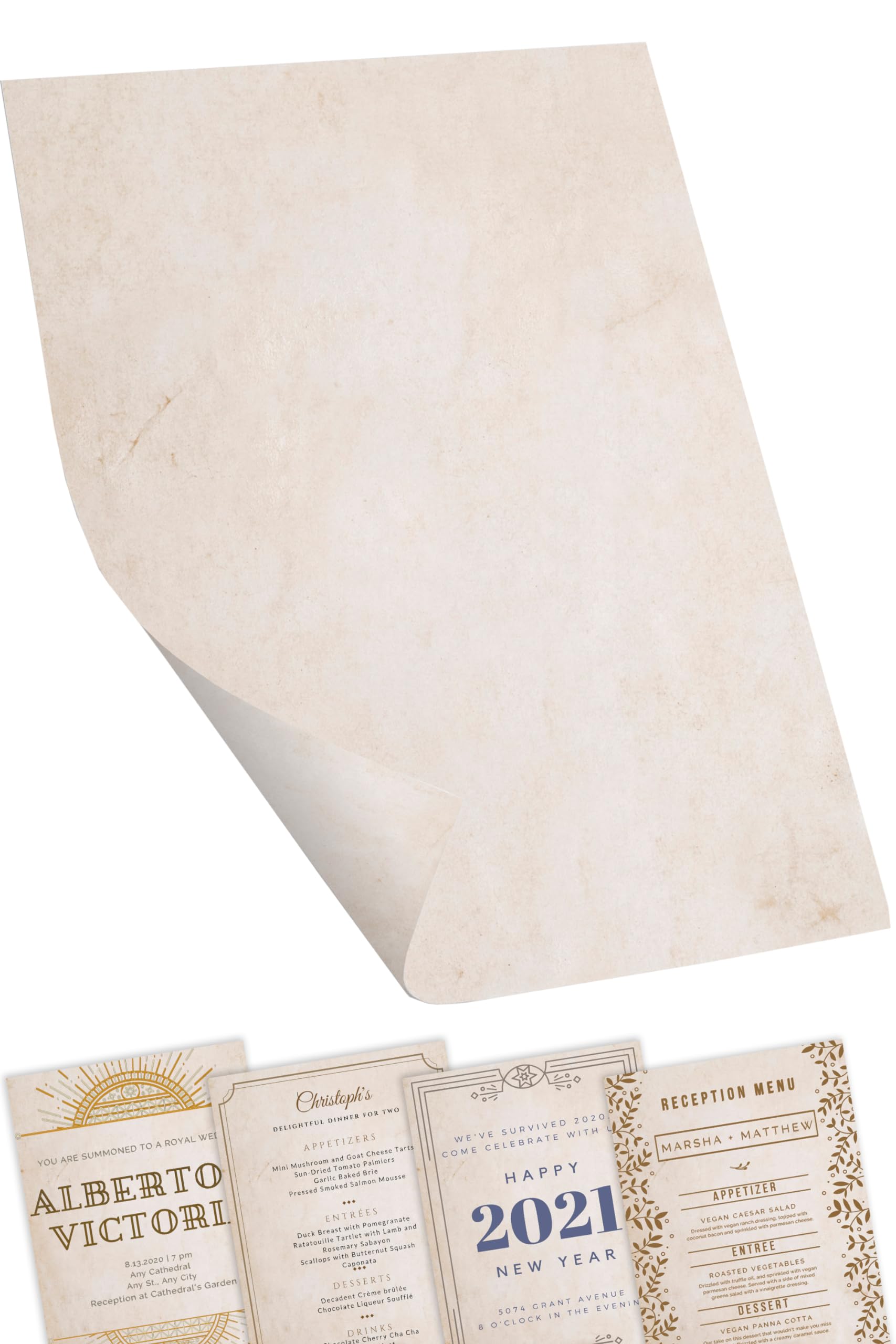 Nero Certificate Paper, Cream Decorative Effect, Similar to Parchment Paper for Printing & Writing - 60 Sheets, A4, Double Sided, Printer Friendly, 100 GSM - Astra Print