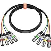 EBXYA 6ft 4 Channel Snake - Premium XLR Male to Female Snake Cable | 3-Pin Recording Snake Patch Cable for Live, Recording, Studios 1 Pack