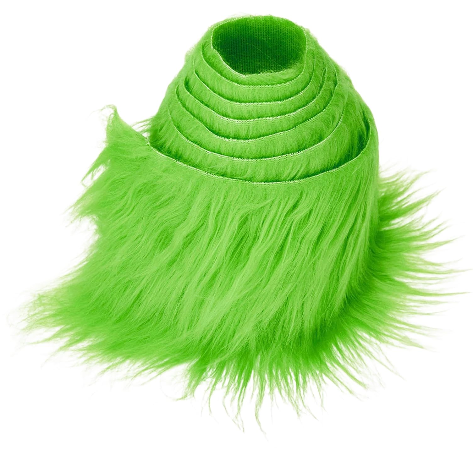 MUSLONG Shaggy Faux Fur Ribbon, Fluffy Fur Patches - Ideal for Crafts, Sewing, Decorating - Plush Trim Fabric Roll, 5 x 150 cm (Green)