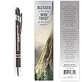 Blessed Is The Man Who Trusts In The Lord Bible Verse Pen with Bookmark - Jer 17:7 - Inspirational Bible Pens for Devotion, Christian Pens for Women & Men with Stylus, Christian Gifts for Men & Women