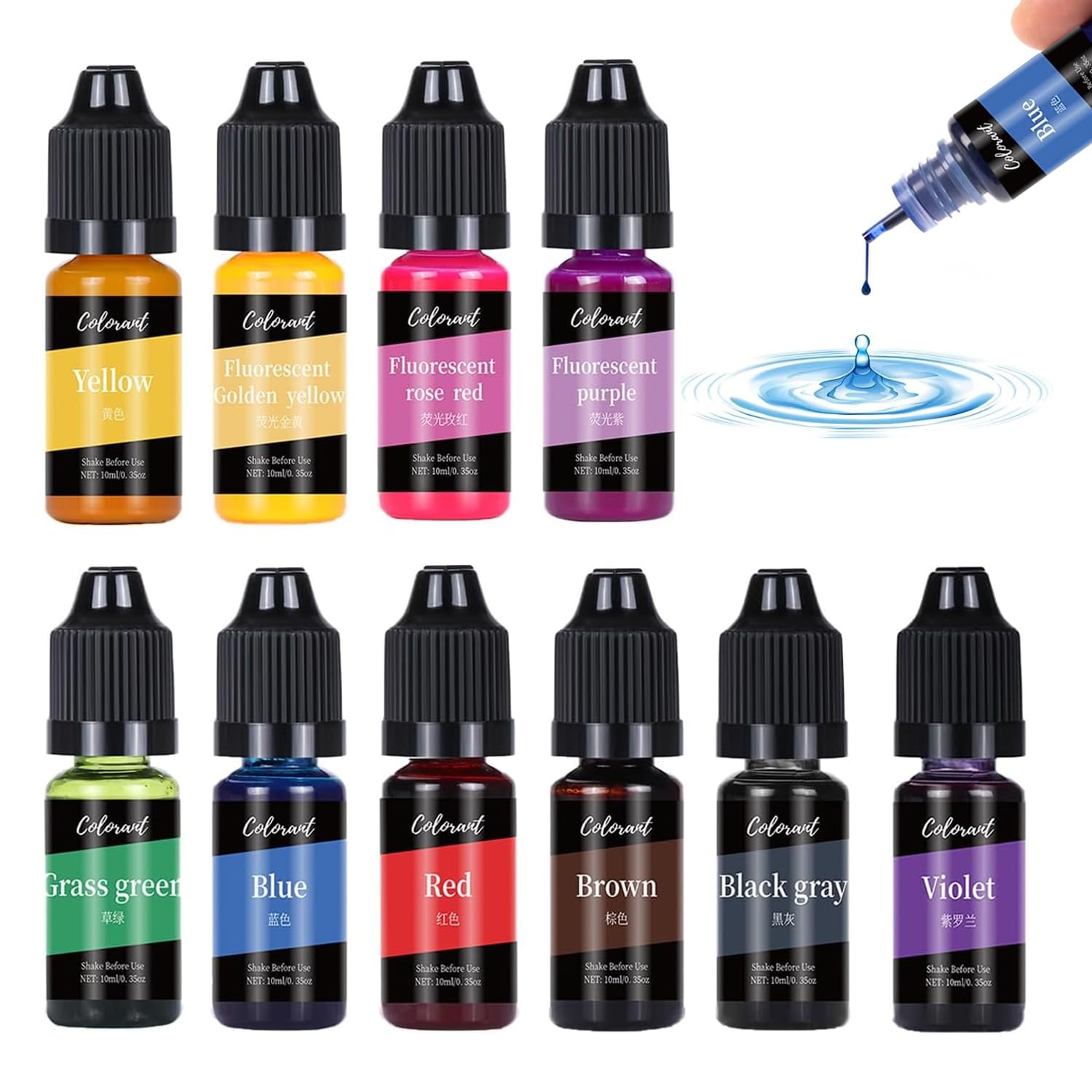 Candle Dye, 10 Colors Candle Colour Dye, Highly Concentrated Oil-Based Liquid Wax Dyes for Candles Making