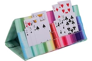 SeptCity Card Holders for Playing Cards, Rainbow Hands Free Folding Playing Card Holder for Bingo Canasta 5 Crowns Poker UNO Family Game Night Accessory for Adult