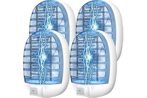 HDVIEW Bug Zappers Plug in Indoor, Electronic Fly Traps for Indoors, Insect Traps Mosquito Killer Mosquito Bug Repellent for Kids & Pets, Home, Kitchen, Bedroom, Baby Room, Office (4 Packs)