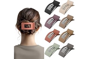 EHALER 8 Pack French Flat Hair Clips for Women – Large Matte No-Slip Claw clips for Thick & Thin Hair, Strong Hold Styling Barrettes Accessories (Neutral)