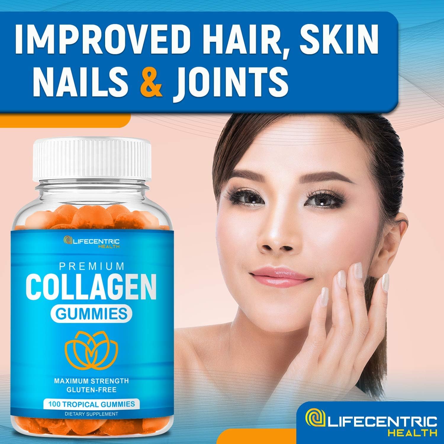 Collagen Gummies for Women & Men | Collagen Supplement for Joint Support Plus Strengthen Your Hair Skin & Nails | 100 Count Delicious Tropical Flavor Collagen Supplements for Women & Men: Health & Personal Care