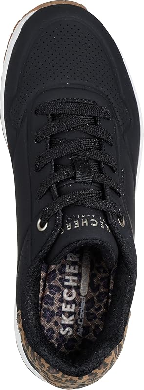 Baskets Uno Jungle NiteSneaker pour Femme, Durabuck - Maille en Daim imprimé léopard - Noir, 40 EU
