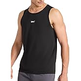 Reebok Men's Triathlon Scoop Neck Tank Top, Standard Fit, Lightweight Cotton-Poly Jersey Fabric