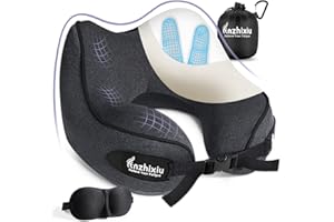 anzhixiu Travel Pillow Neck Pillows for Travel,Heighten Humps 360 Degree Support .Release Your Neck Pain During Travel, Office and Home- Ergonomics Curve Neck Support Pillow, Black Color
