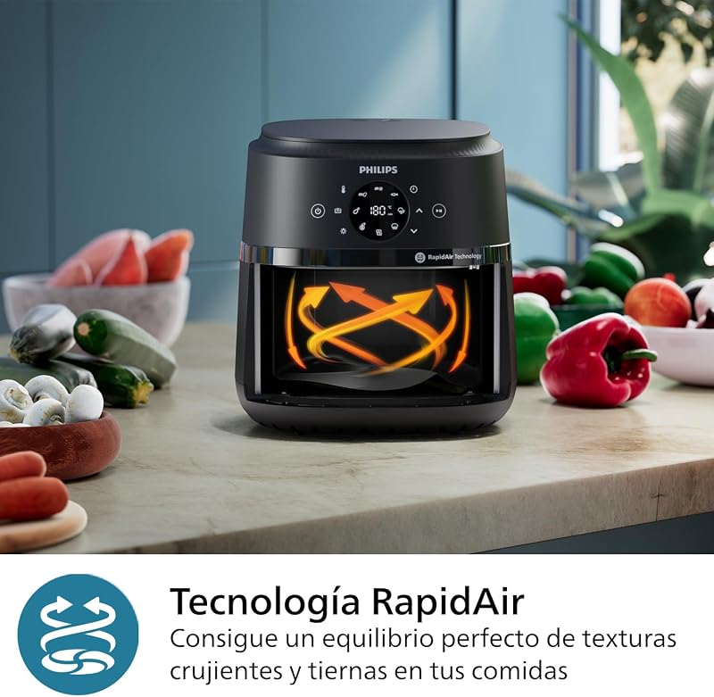 2000 Airfryer - Freidora de Aire 6,2L, 13 opciones, Táctil, Negro