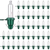 Christmas Tree Light Bulbs, 100 Pcs Clear Mini Christmas Tree Replacement Incandescent Light Bulbs Glass Lights Decoration(2.