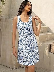 LUXVEER Women's Summer Dress 2025 Sleeveless Floral