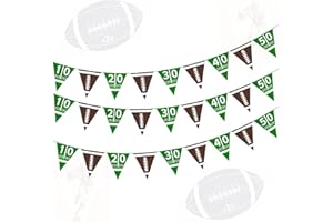 KQNBI Football Banner Football Party Decorations 3 Pack Football Pennant Banner Football Theme Triangle Flags Paper Banner Football Birthday Party Supplies Sports Game Club Footable Decor, 4.52 x 5.51 Inch