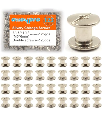 75 Sets Chicago Screws Assorted Kit 5 Color Leather Rivets