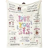 Pozetazas Sister Gifts from Sis, Sisters Birthday Gifts, Best Presents for Sis on Mother's Day Christmas Valentine's Day,Love You Sisters Throw Blanket 50 * 60 in